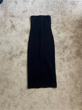 Zara Strapless Black Midi Bodycon Dress
